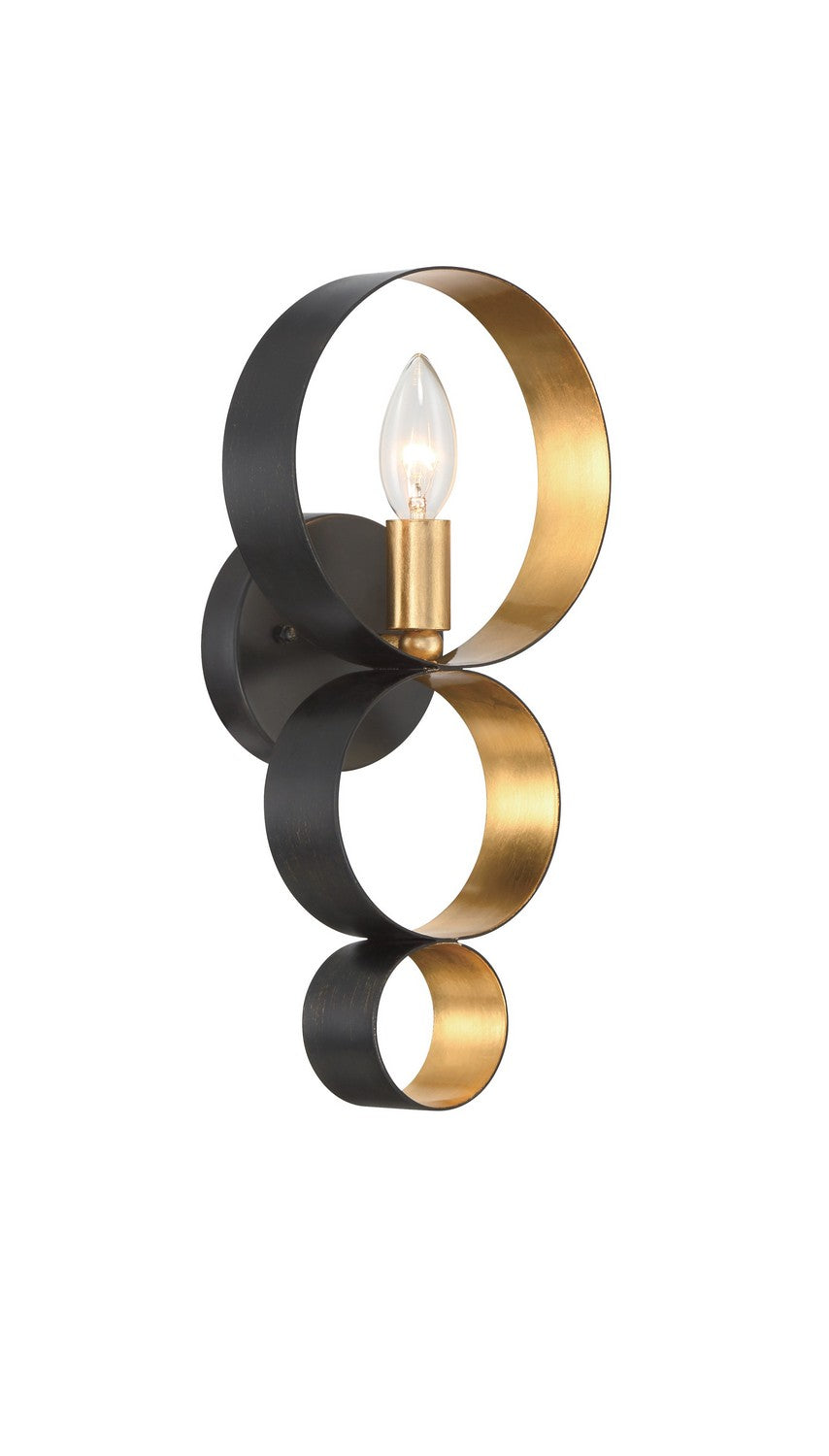 Luna One Light Wall Sconce in English Bronze + Antique Gold