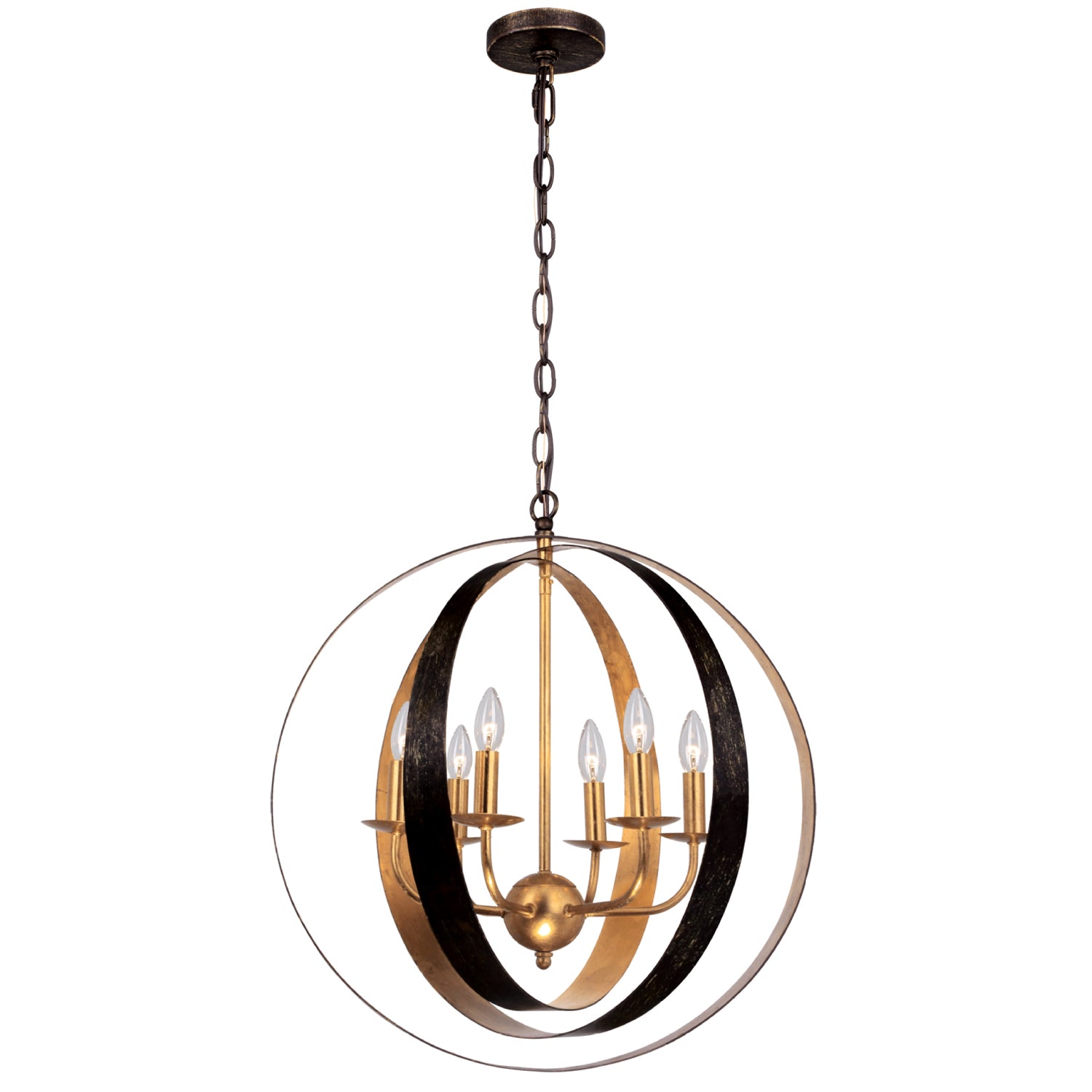 Lustre Luna en bronze anglais + or antique