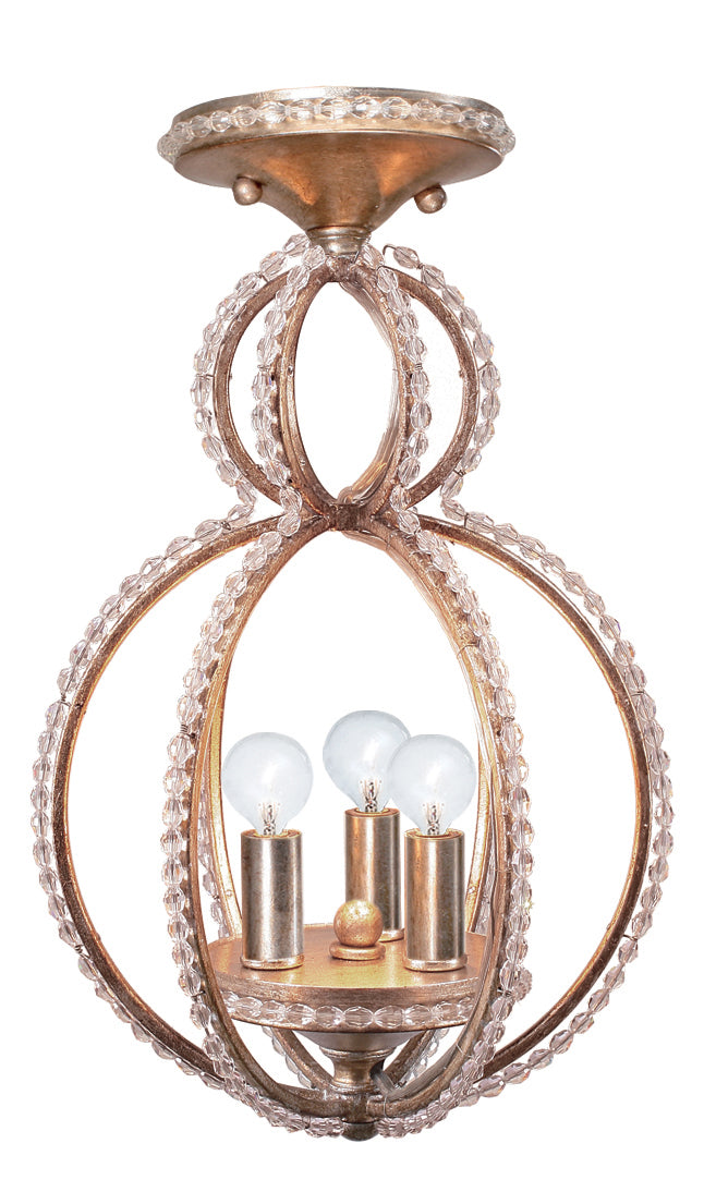 Garland Three Light Semi Flush Mount in Distressed Twilight