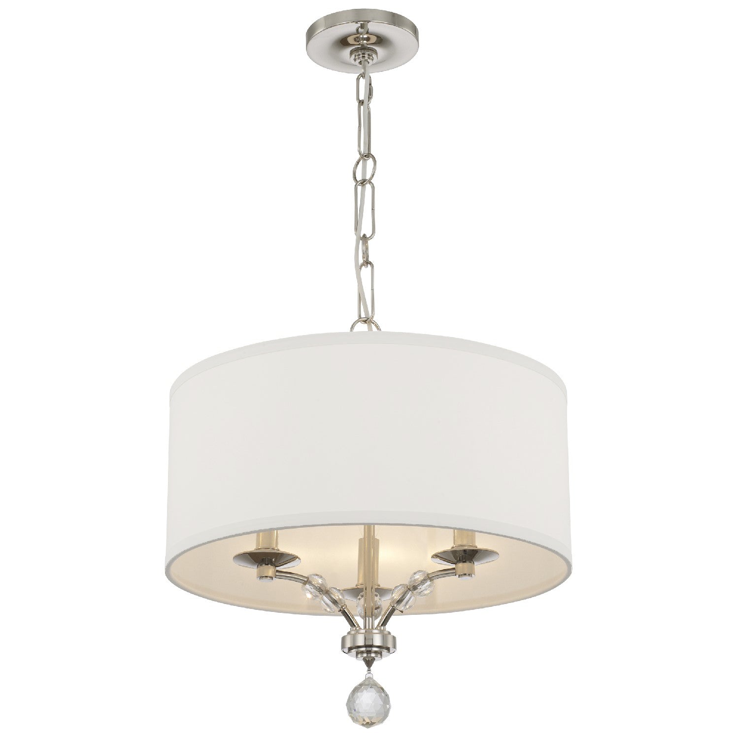 Mirage Three Light Mini Chandelier in Polished Nickel