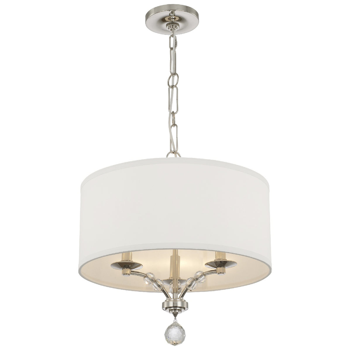 Mini-lustre Mirage à trois lampes en nickel poli