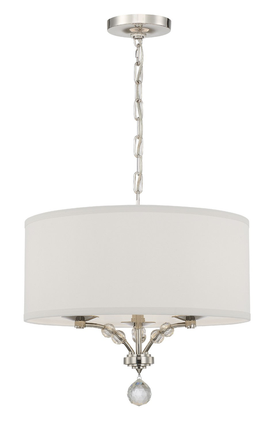 Mirage Three Light Mini Chandelier in Polished Nickel