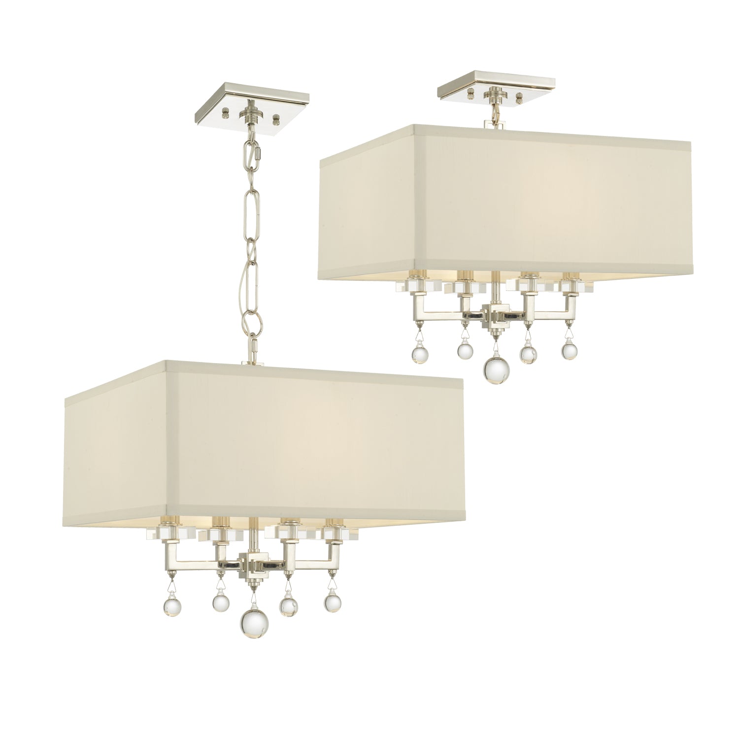 Paxton Four Light Chandelier in Polished Nickel