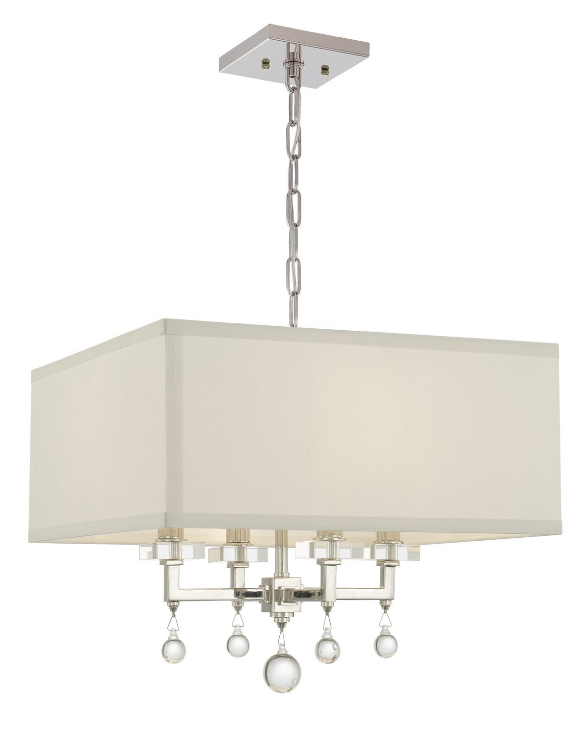 Paxton Four Light Chandelier in Polished Nickel