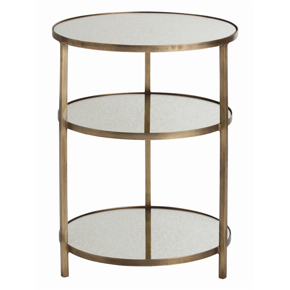 Percy End Table in Antique Brass