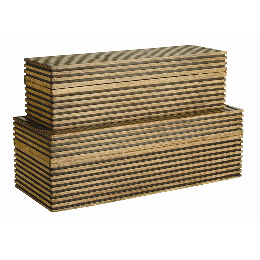 Trinityes Boxes, Set of 2 in Light Brown
