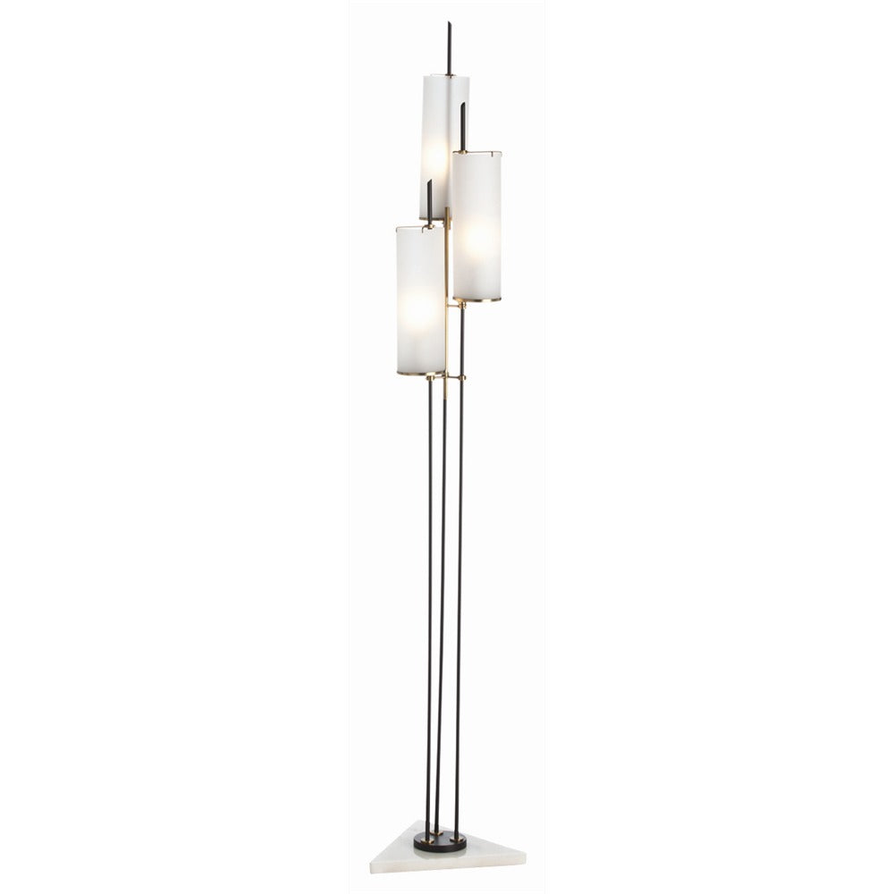 Stefan Three Light Torchiere in Black