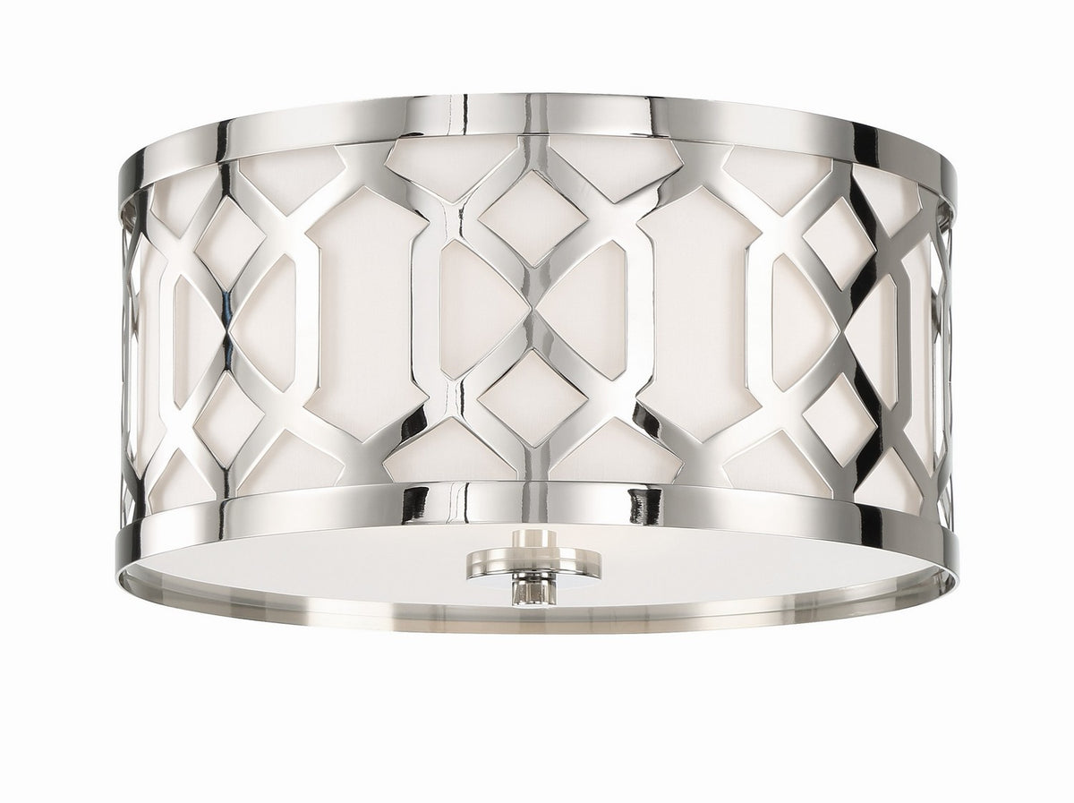 Jennings Three Light Flush Mount in Polished Nickel