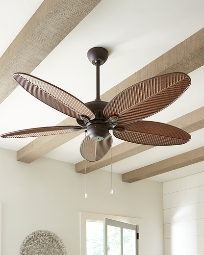 Cruise 52-inch indoor/outdoor 5-blade ceiling fan in roman bronze finish with reversible, pull chain motor