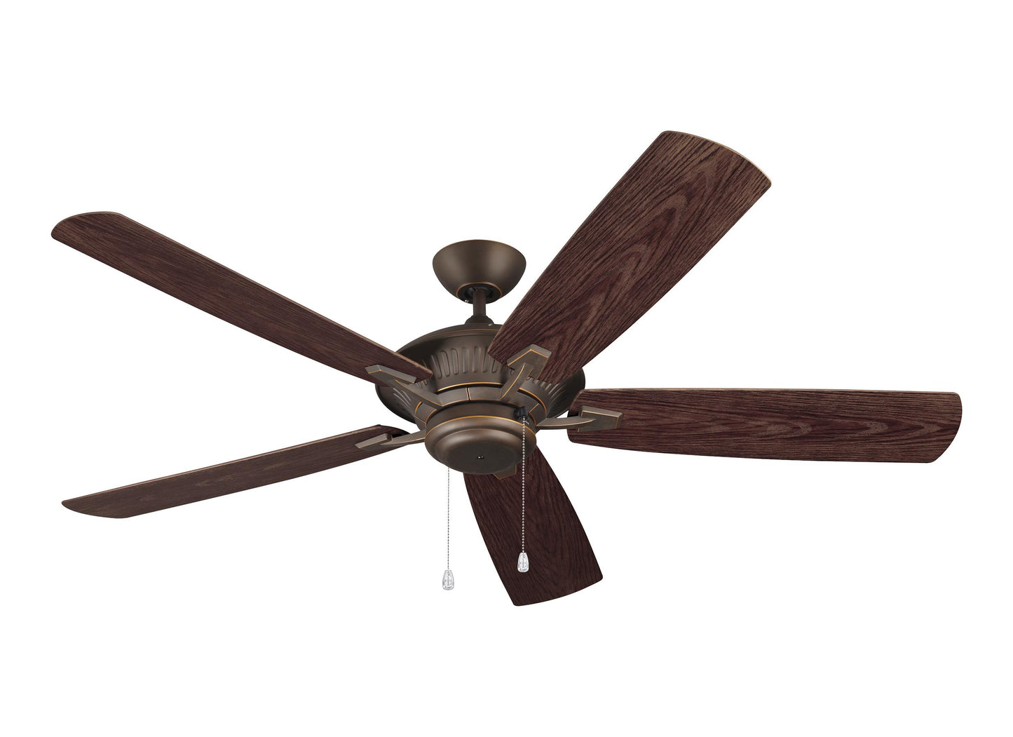 Cyclone 60-inch indoor/outdoor 5-blade ceiling fan in roman bronze finish with reversible, pull chain motor