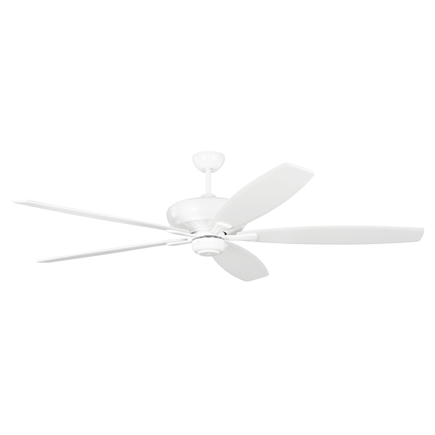 Dover 68-inch indoor 5-blade ceiling fan in matte white finish with energy-efficient reversible DC motor and remote control included