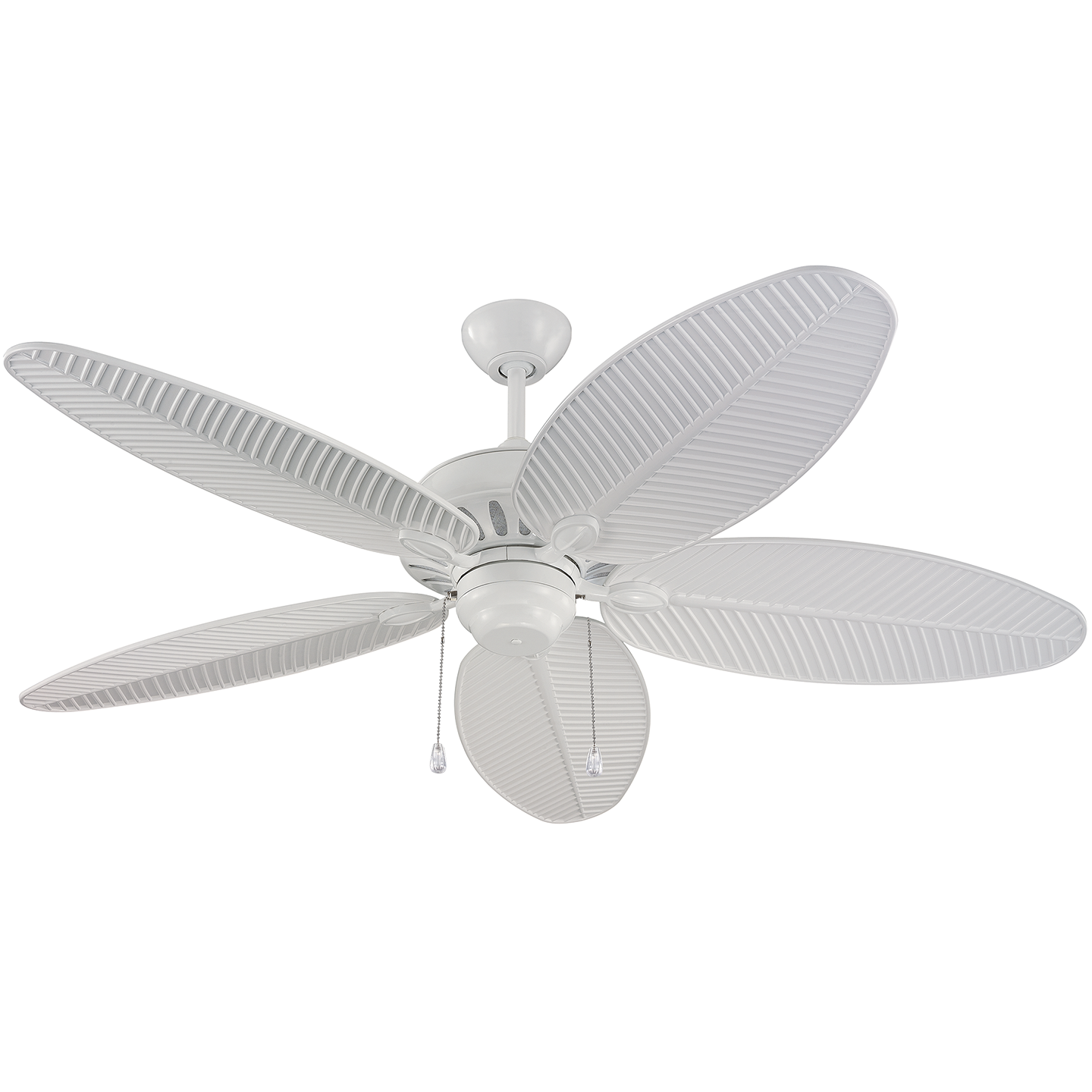 Cruise 52-inch indoor/outdoor 5-blade ceiling fan in white finish with reversible, pull chain motor