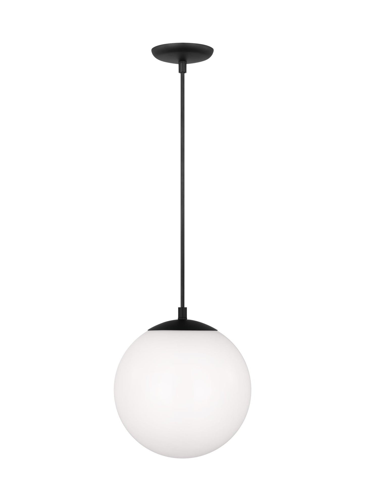 Leo - Hanging Globe Medium One Light Pendant with White Glass