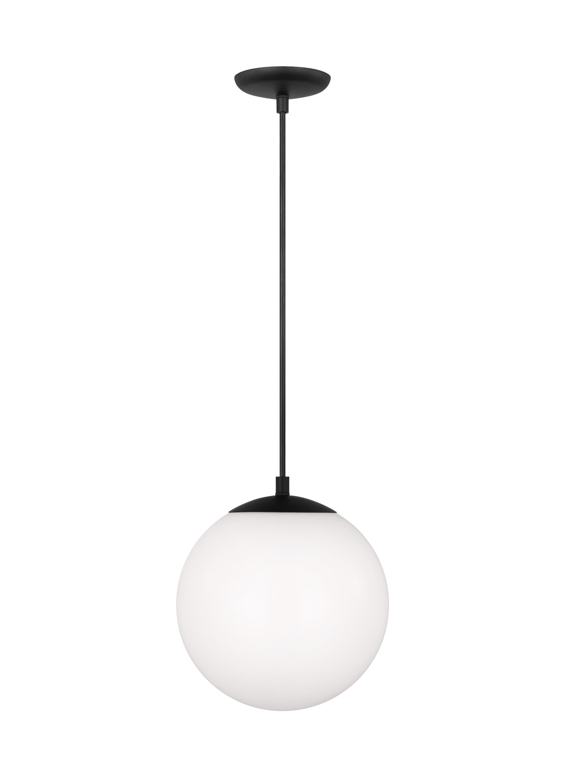 Leo - Hanging Globe Medium One Light Pendant with White Glass
