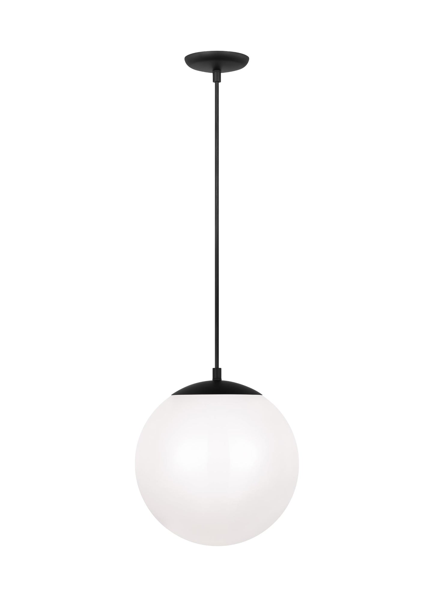 Leo - Hanging Globe Large One Light Pendant with White Glass