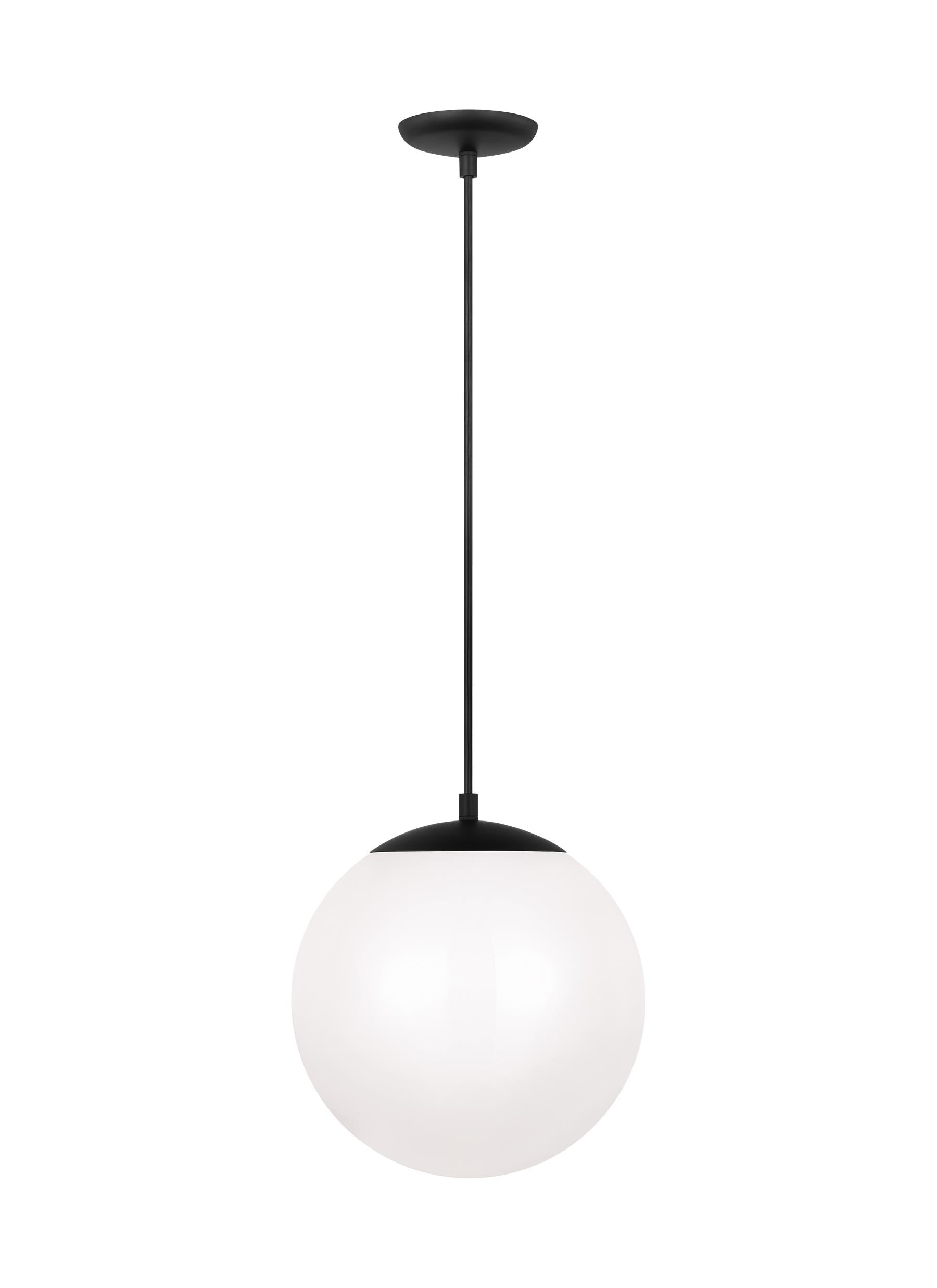 Leo - Hanging Globe Large One Light Pendant with White Glass
