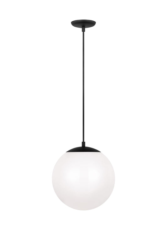Leo - Hanging Globe Large One Light Pendant with White Glass