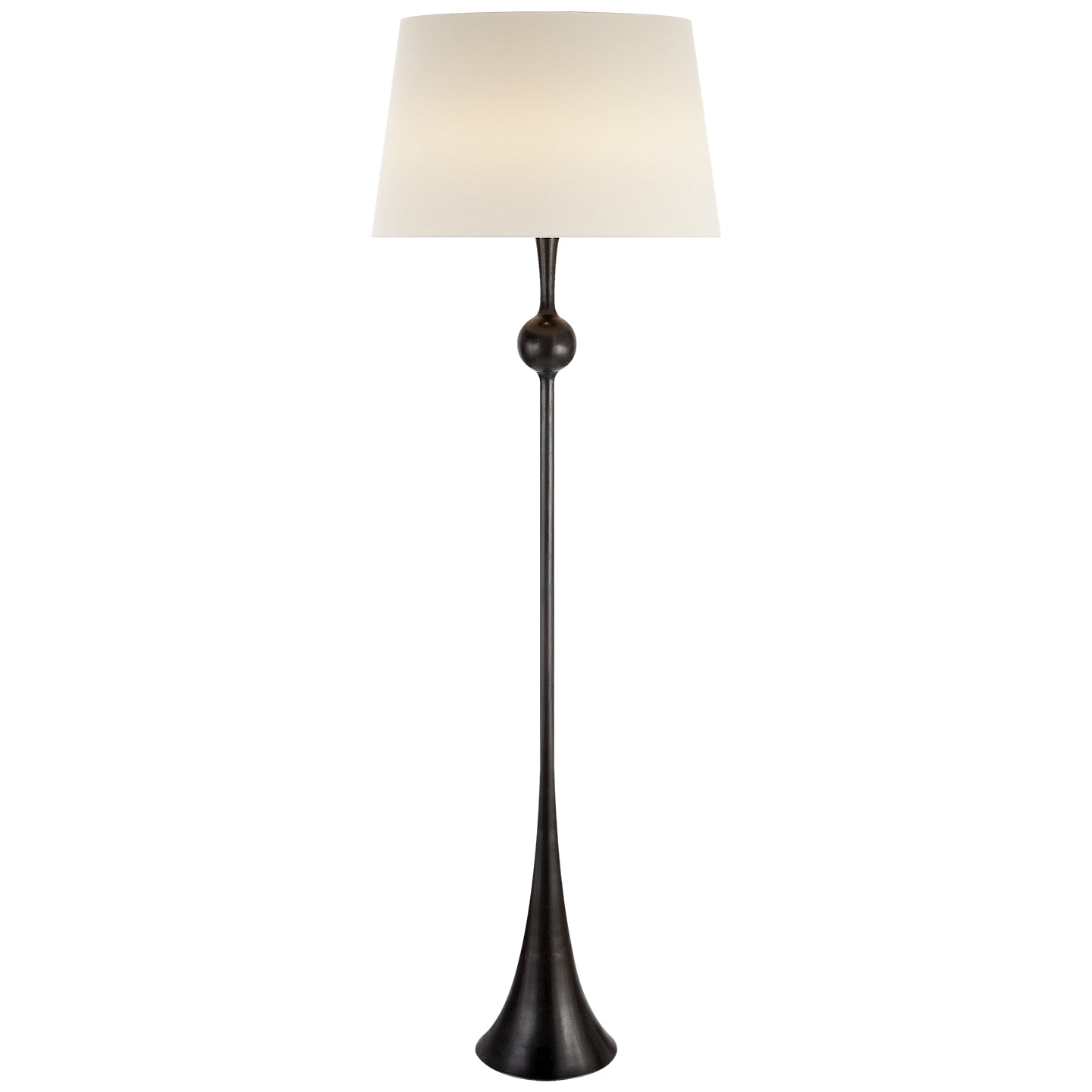 Dover Floor Lamp in Gild with Linen Shade