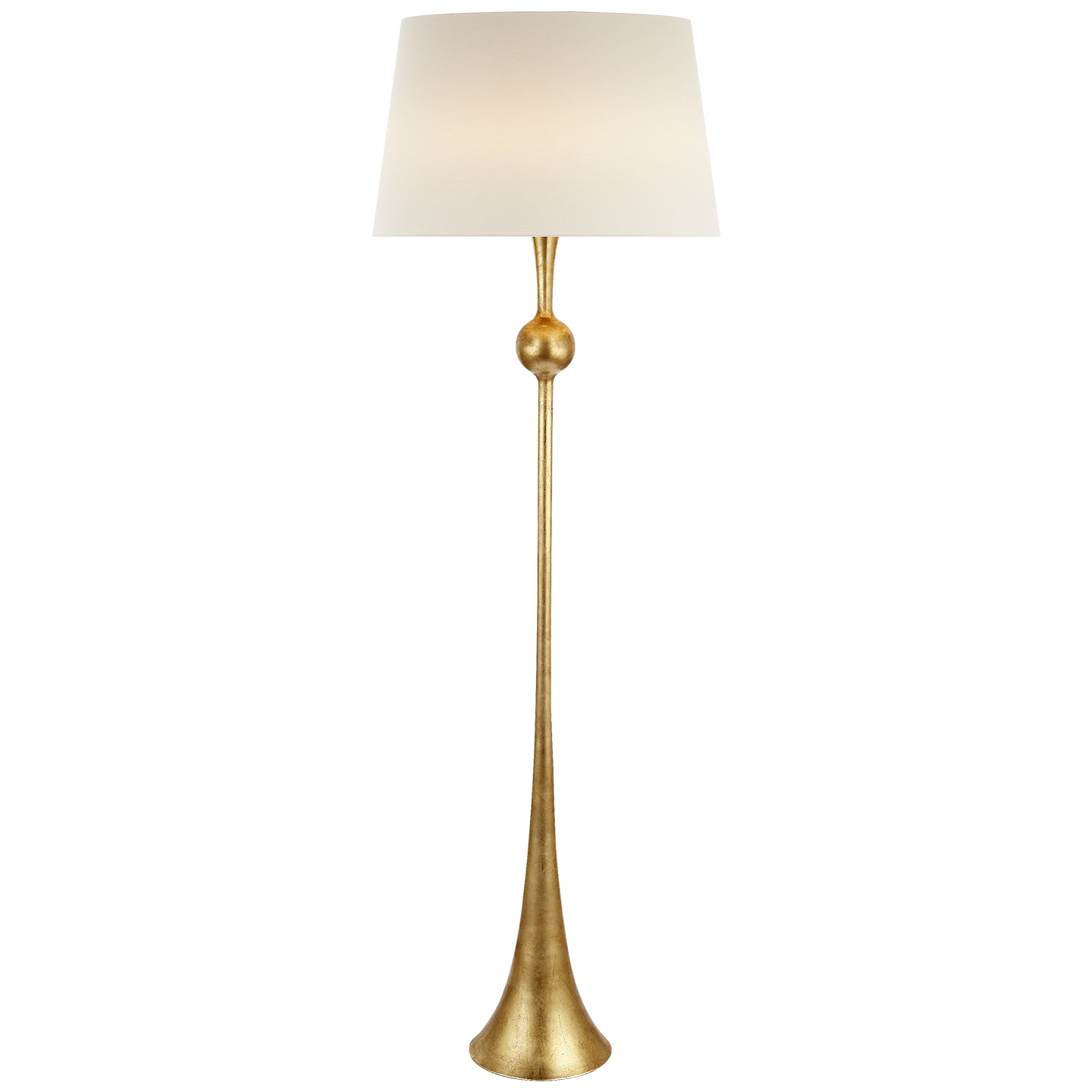 Dover Floor Lamp in Gild with Linen Shade