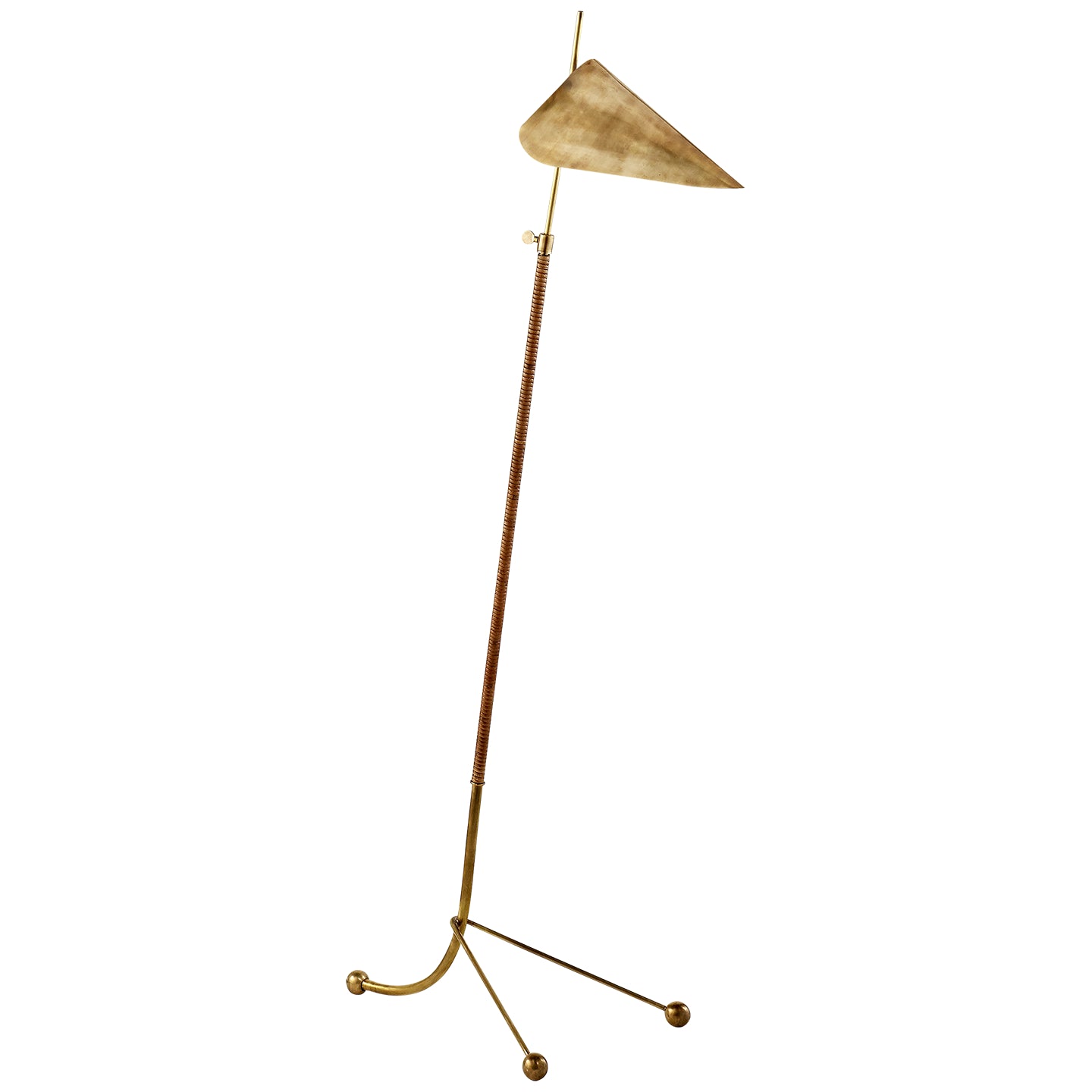 Moresby Floor Lamp in Hand-Rubbed Antique Brass
