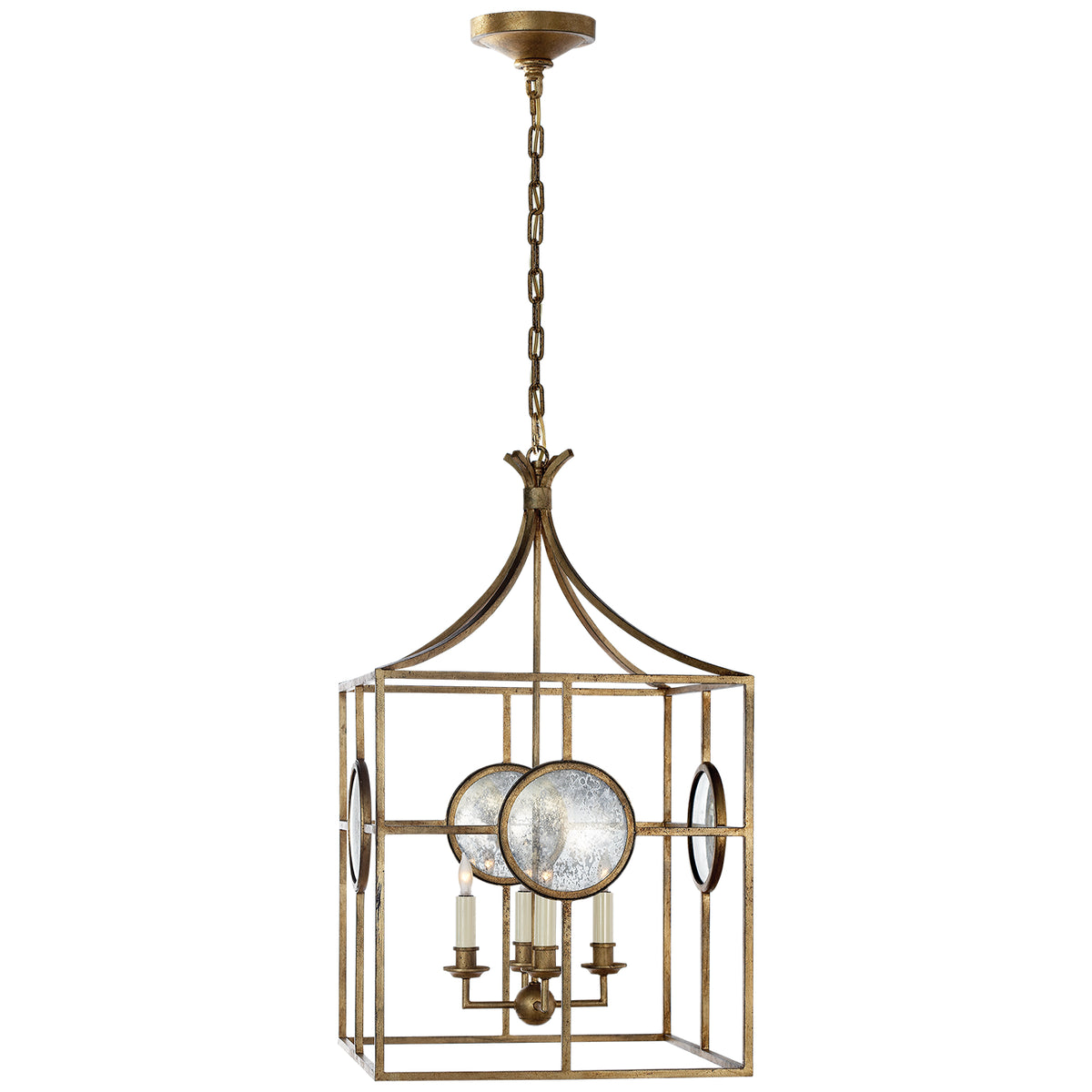 Gramercy Four Light Lantern in Gilded Iron