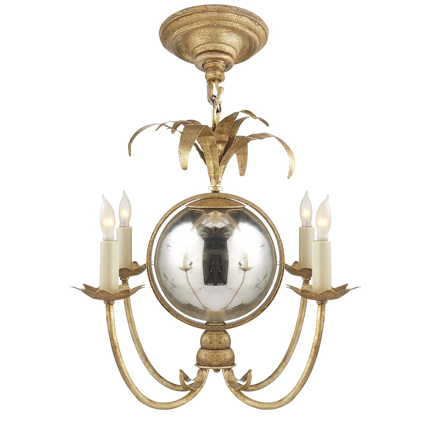 Gramercy Four Light Chandelier in Gilded Iron