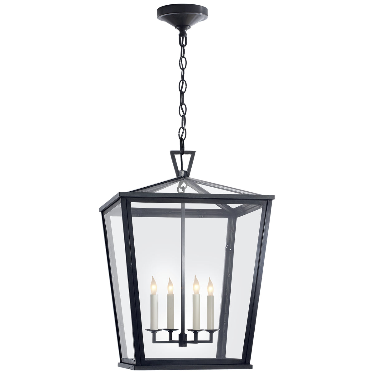 Darlana Outdoor Four Light Hanging Lantern in Bronze