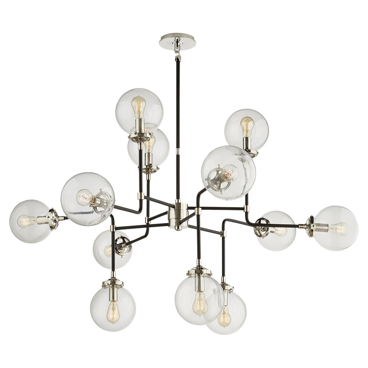 bistro 12 Light Chandelier in Polished Nickel