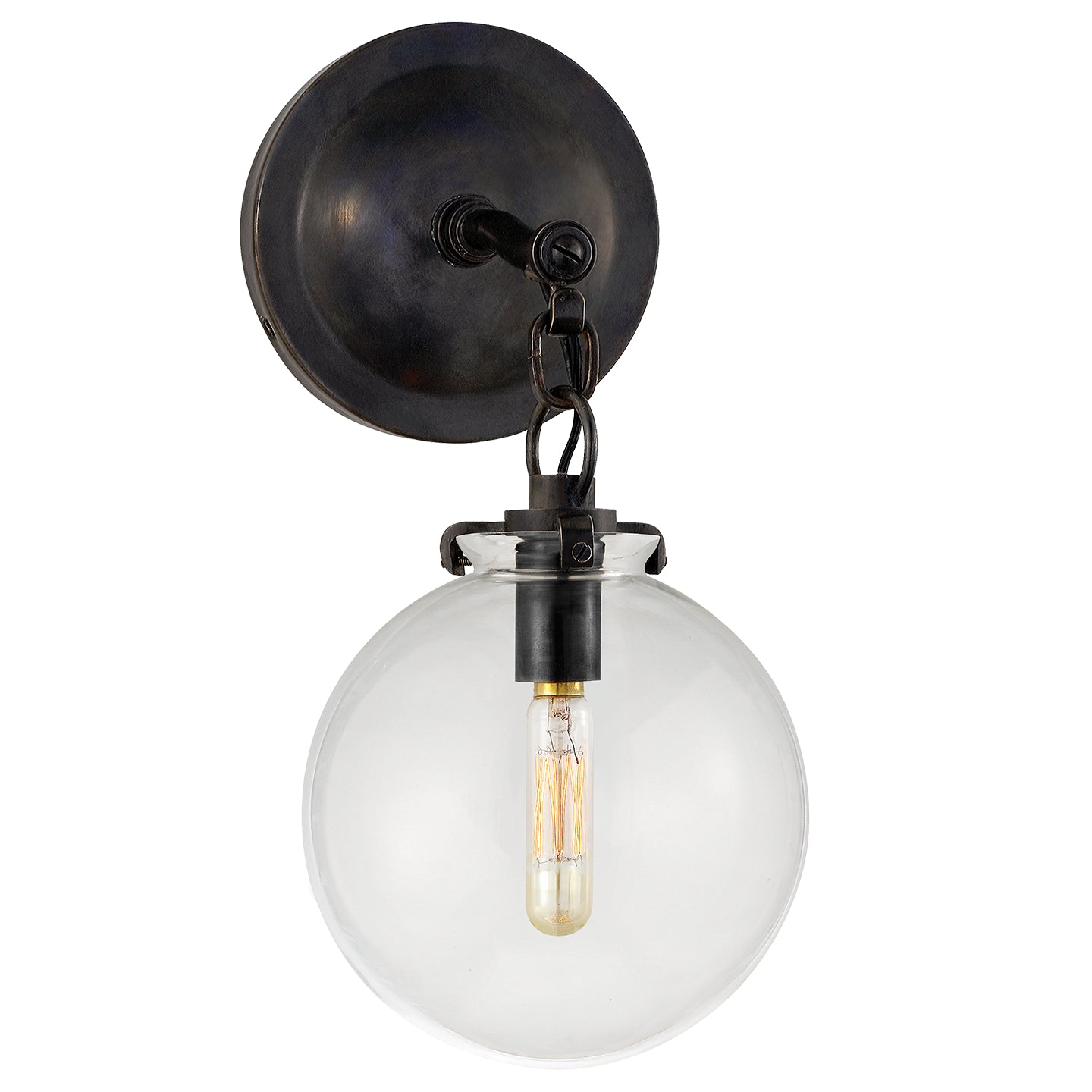 Katie Small Globe Sconce in Bronze with Clear Glass TOB 2225BZ/G4-CG