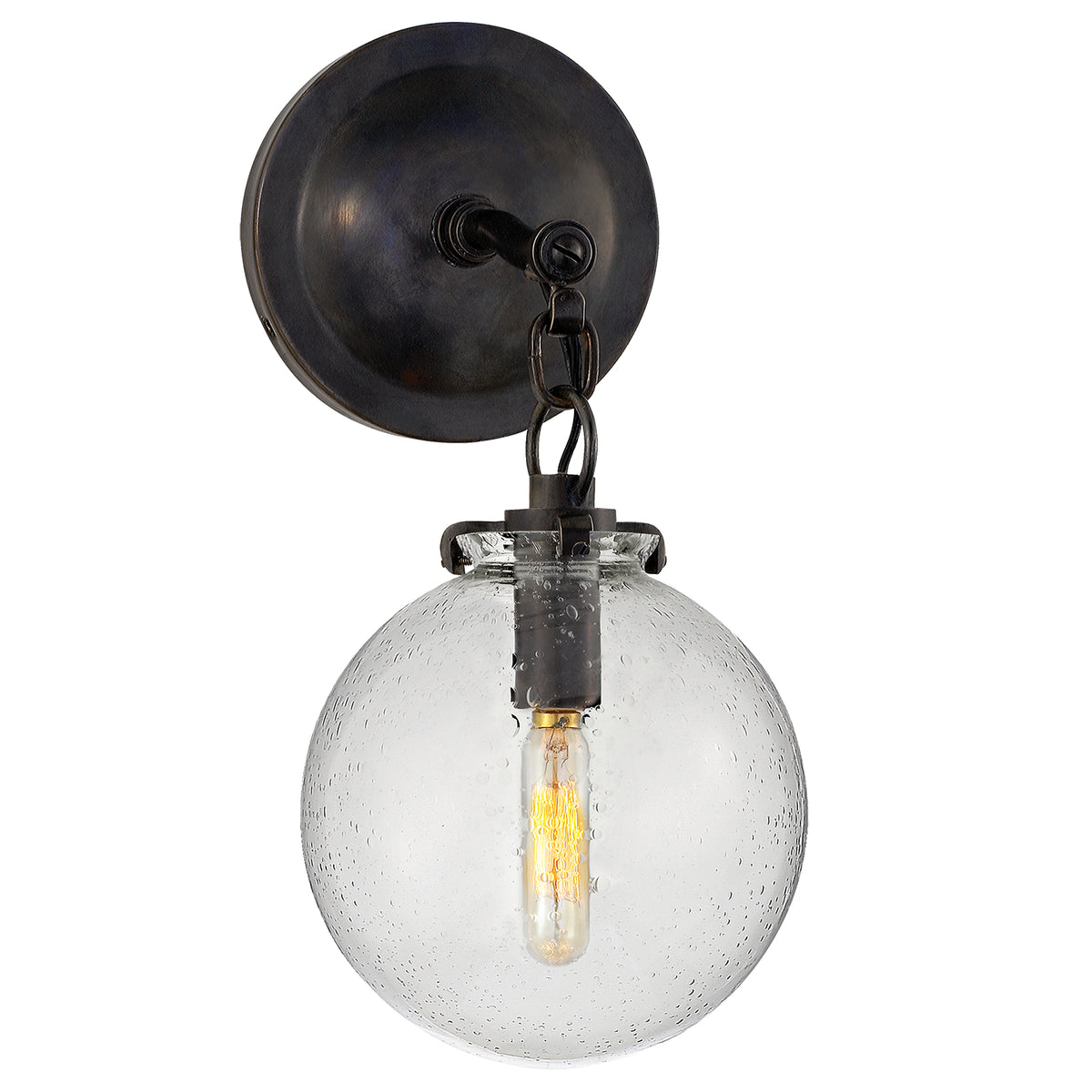 Katie Globe One Light Wall Sconce in Bronze
