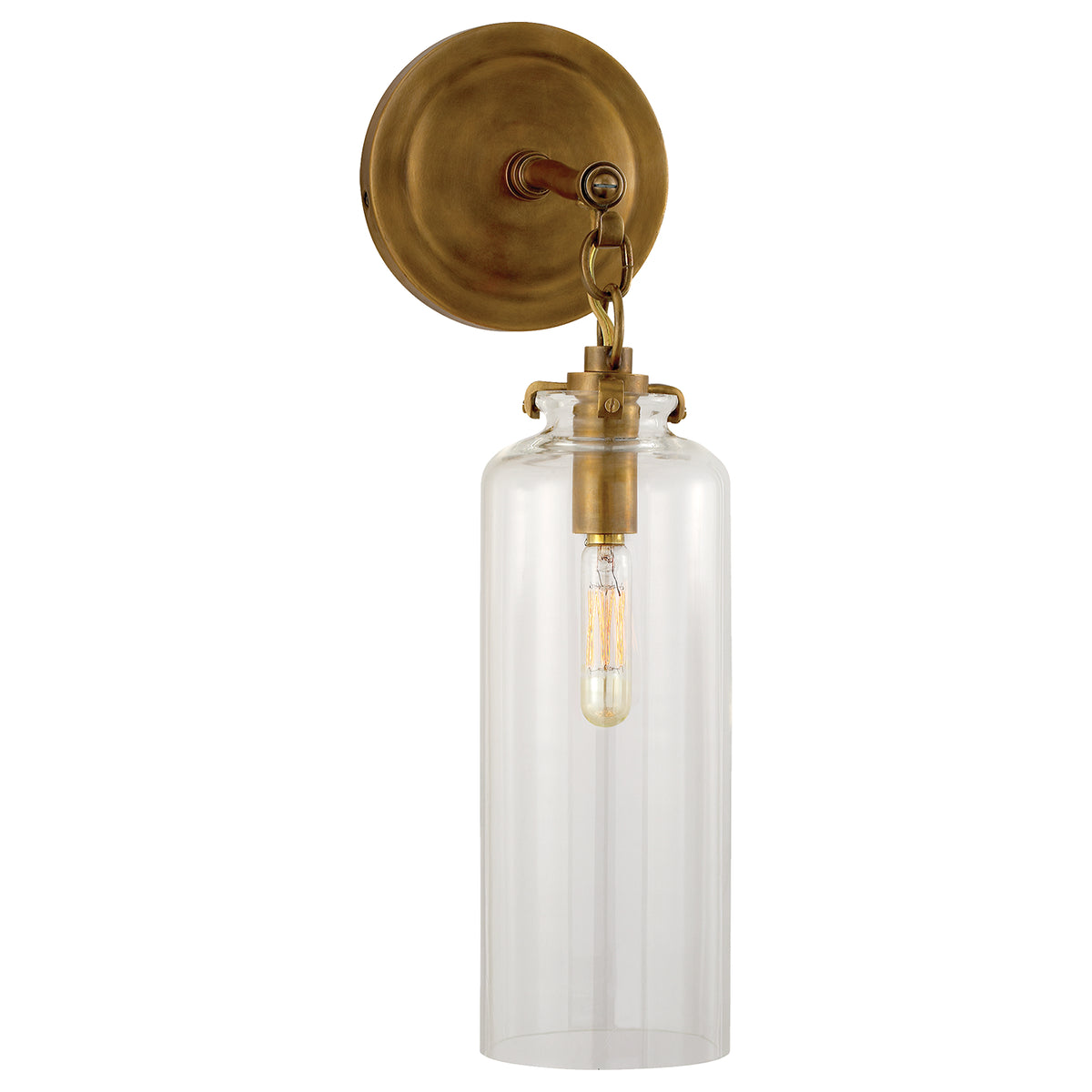 Katie Cylider One Light Wall Sconce in Hand-Rubbed Antique Brass