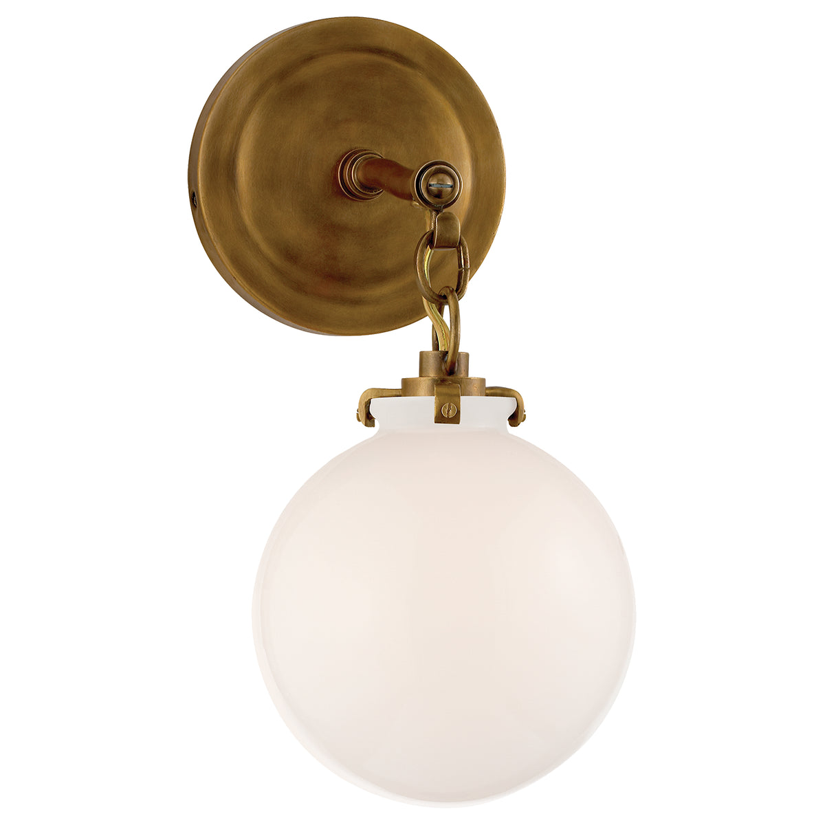 Katie Globe One Light Wall Sconce in Hand-Rubbed Antique Brass