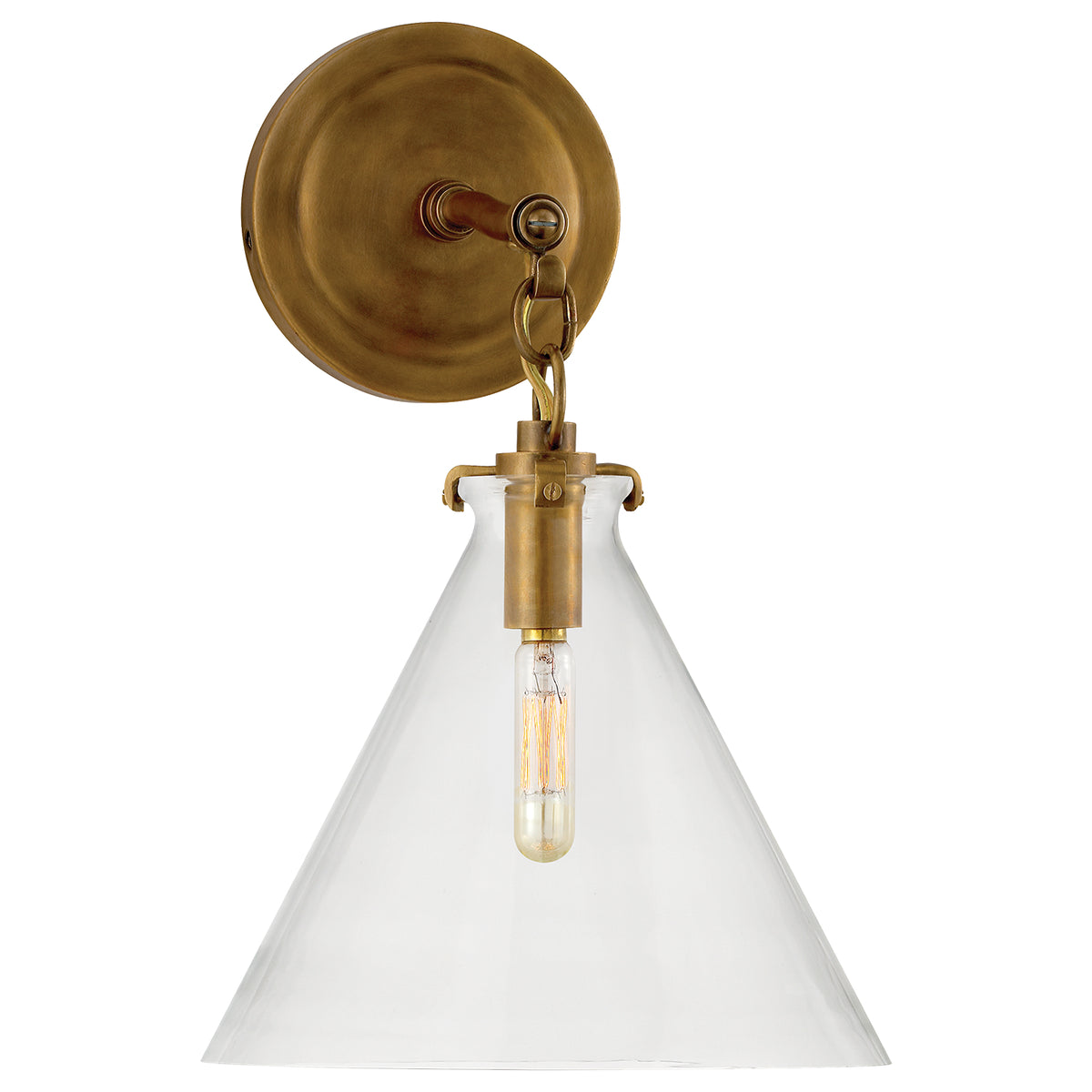 Katie Conical One Light Wall Sconce in Hand-Rubbed Antique Brass
