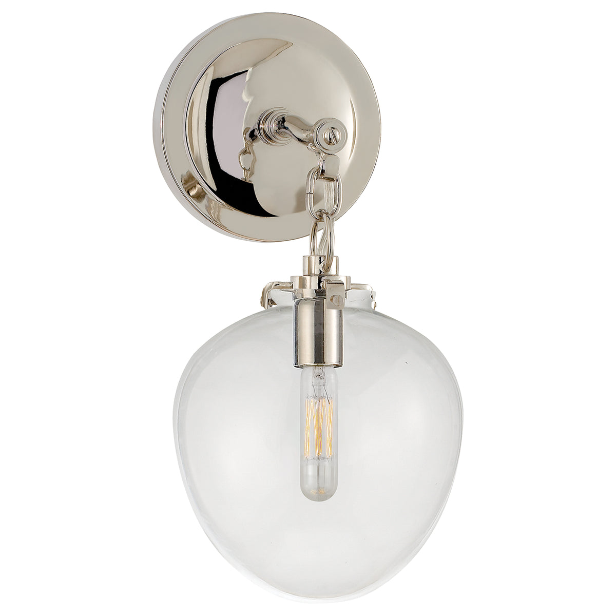 Katie Acorn One Light Wall Sconce in Polished Nickel