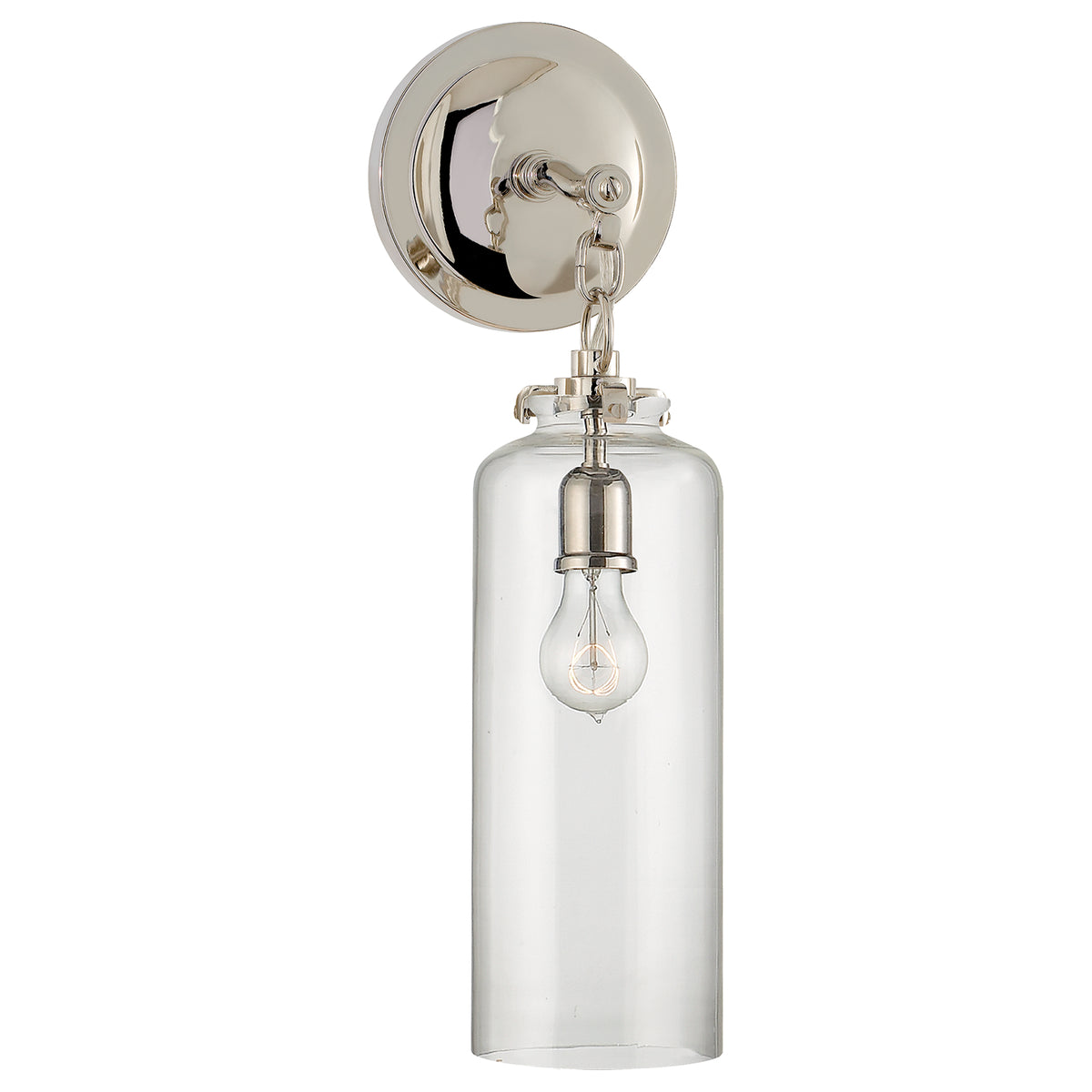 Katie Cylider One Light Wall Sconce in Polished Nickel