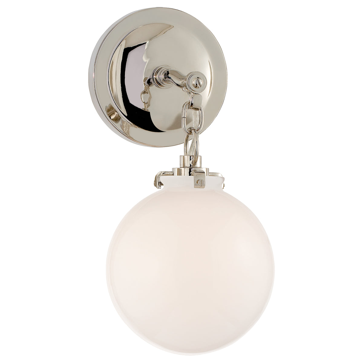 Katie Globe One Light Wall Sconce in Polished Nickel