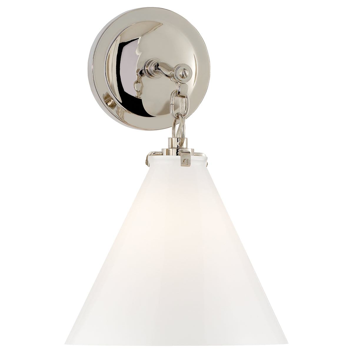 Katie Conical One Light Wall Sconce in Polished Nickel