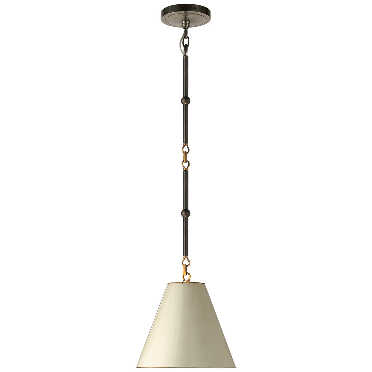 Goodman One Light Pendant in Bronze with Antique Brass