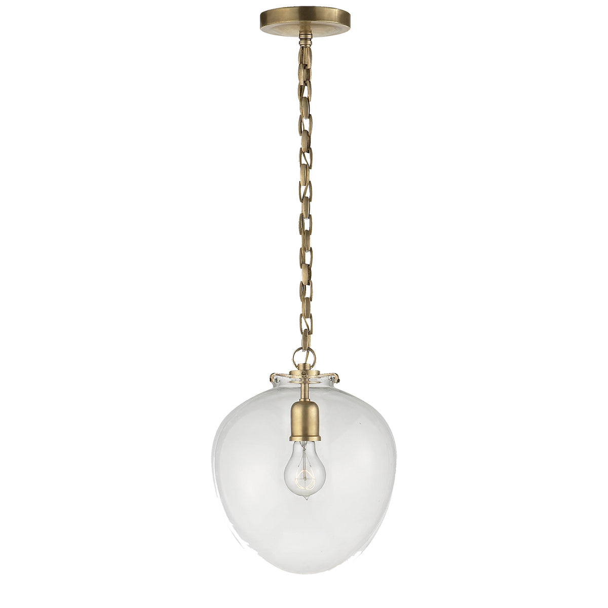Katie Acorn One Light Pendant in Hand-Rubbed Antique Brass