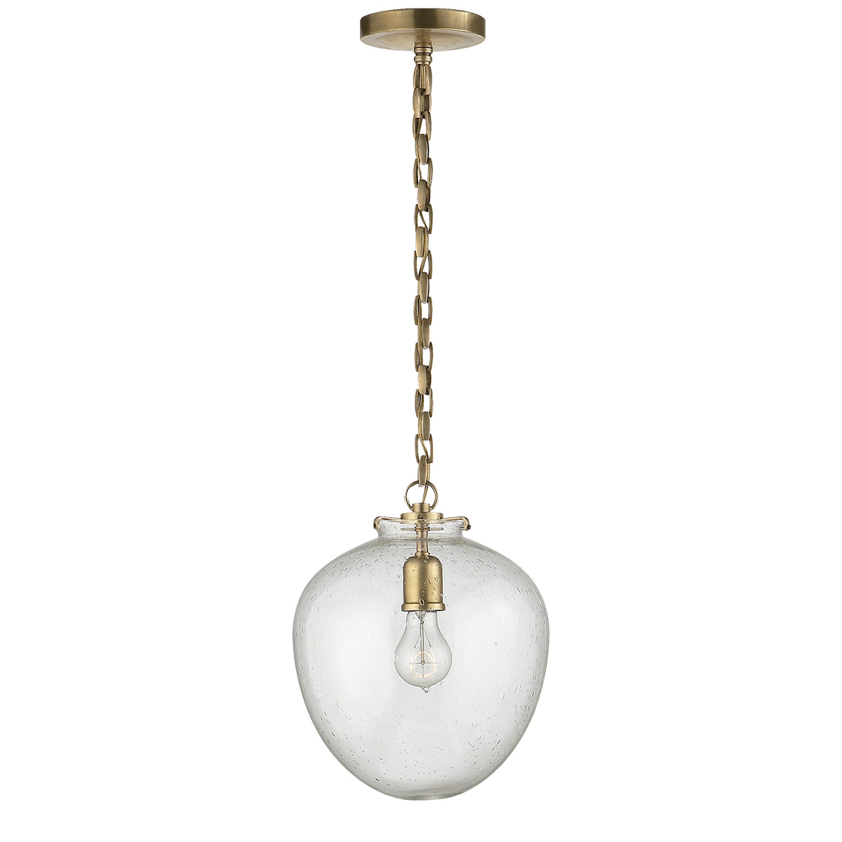 Katie Acorn One Light Pendant in Hand-Rubbed Antique Brass