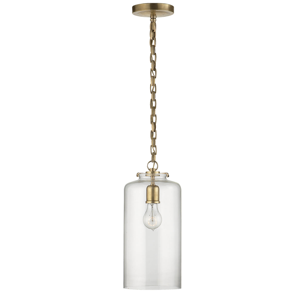 Katie Cylider One Light Pendant in Hand-Rubbed Antique Brass