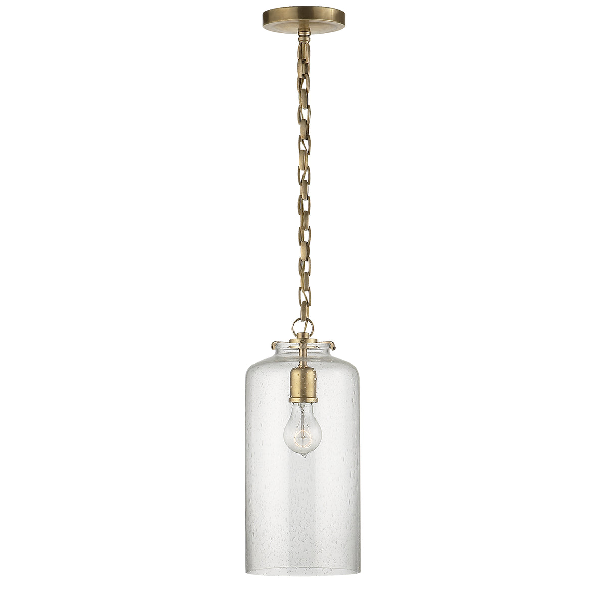 Katie Cylider One Light Pendant in Hand-Rubbed Antique Brass