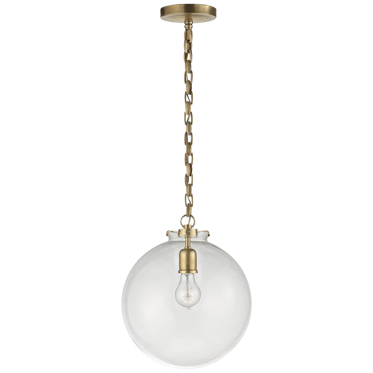 Katie Globe One Light Pendant in Hand-Rubbed Antique Brass
