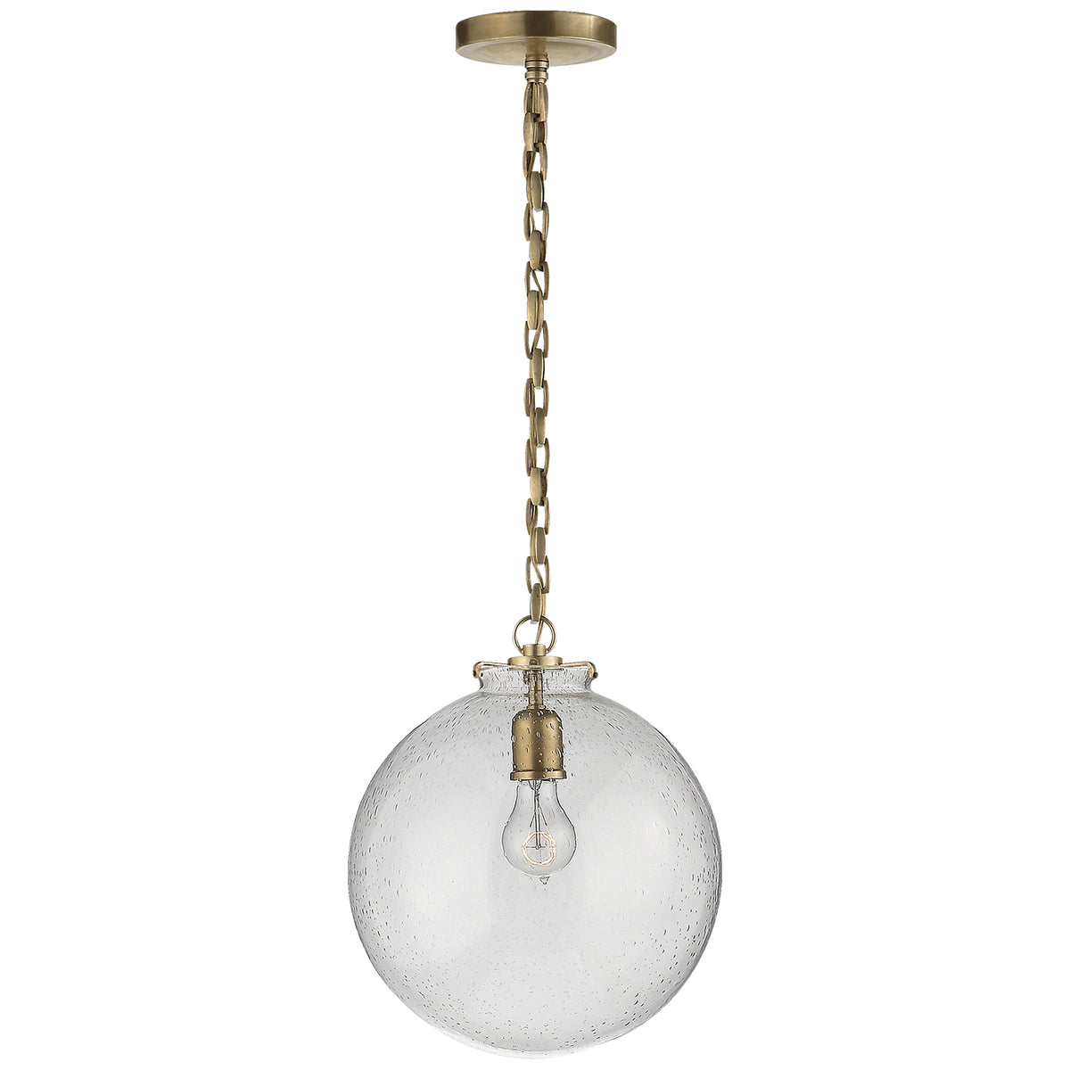 Katie Globe One Light Pendant in Hand-Rubbed Antique Brass