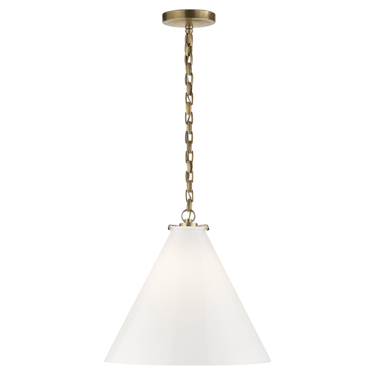 Katie Conical One Light Pendant in Hand-Rubbed Antique Brass