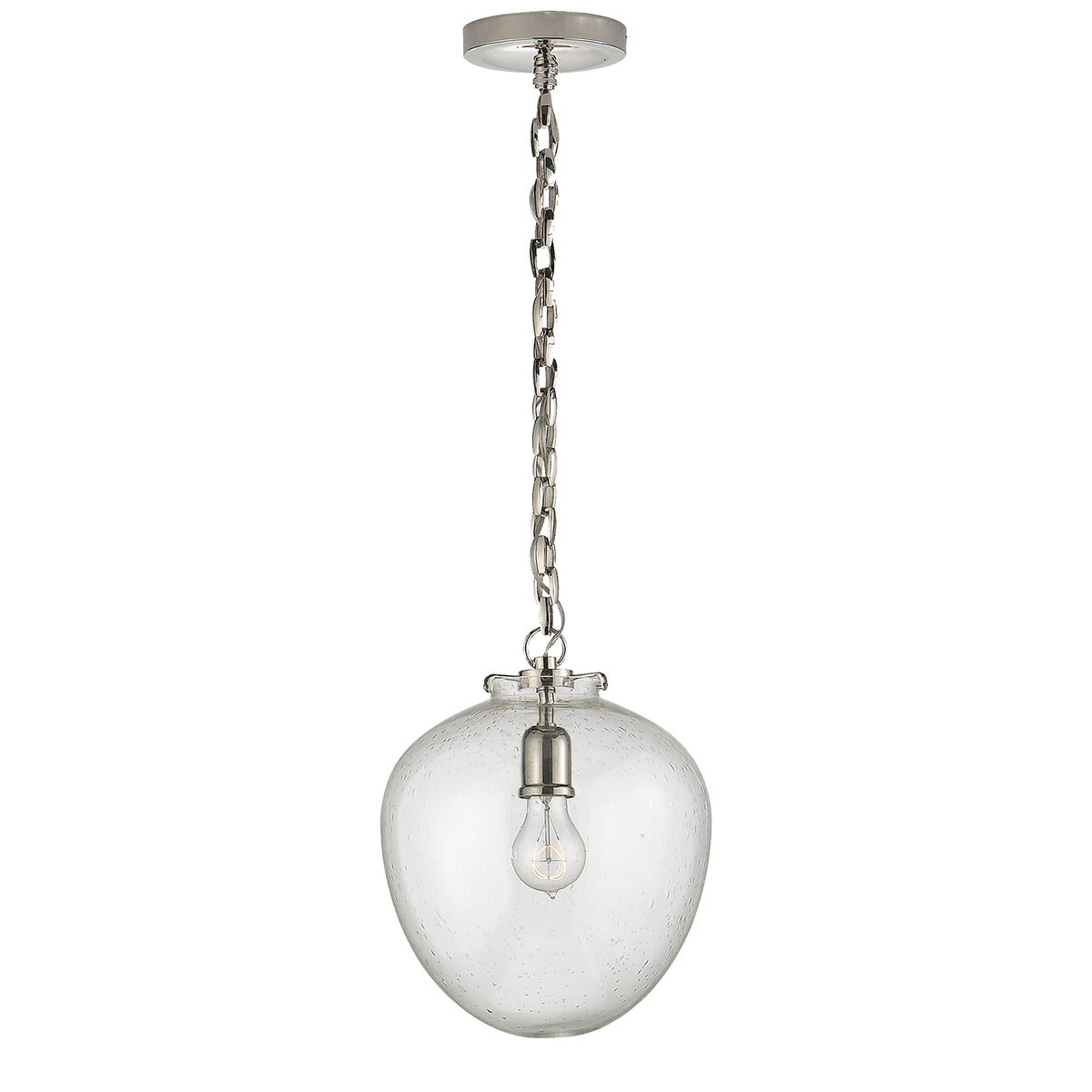 Katie Acorn One Light Pendant in Polished Nickel