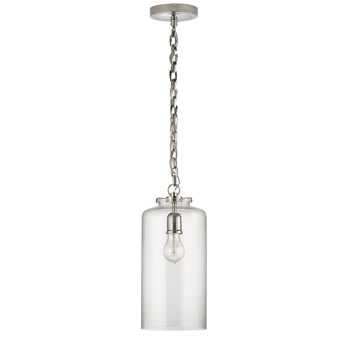 Katie Cylider One Light Pendant in Polished Nickel