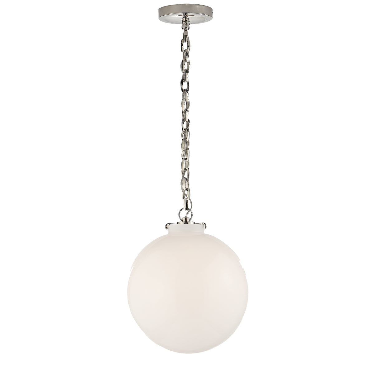 Katie Globe One Light Pendant in Polished Nickel