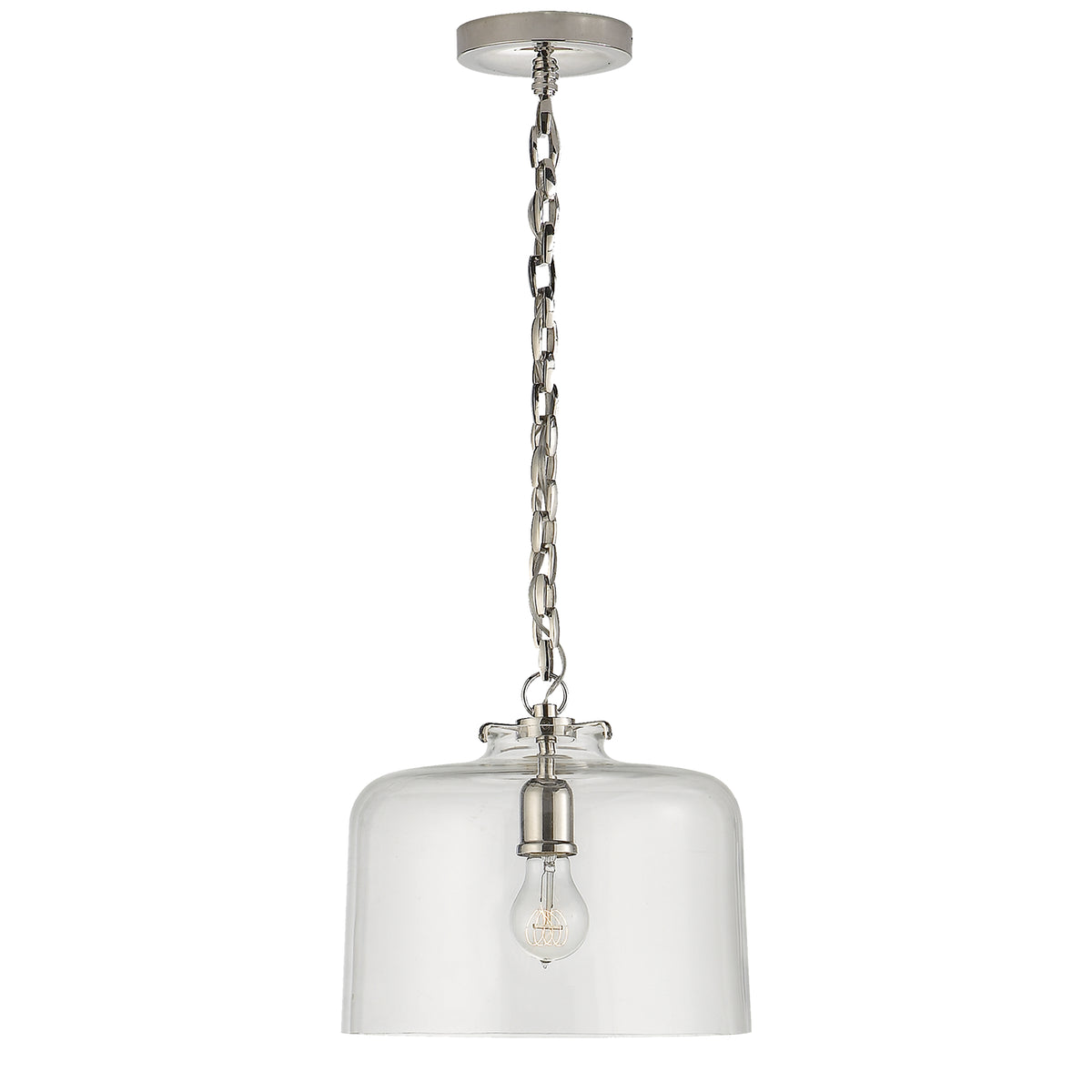 Katie Dome One Light Pendant in Polished Nickel