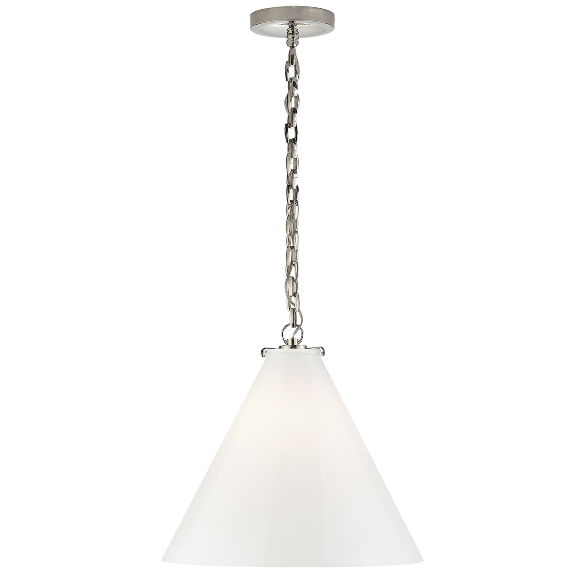 Katie Conical One Light Pendant in Polished Nickel